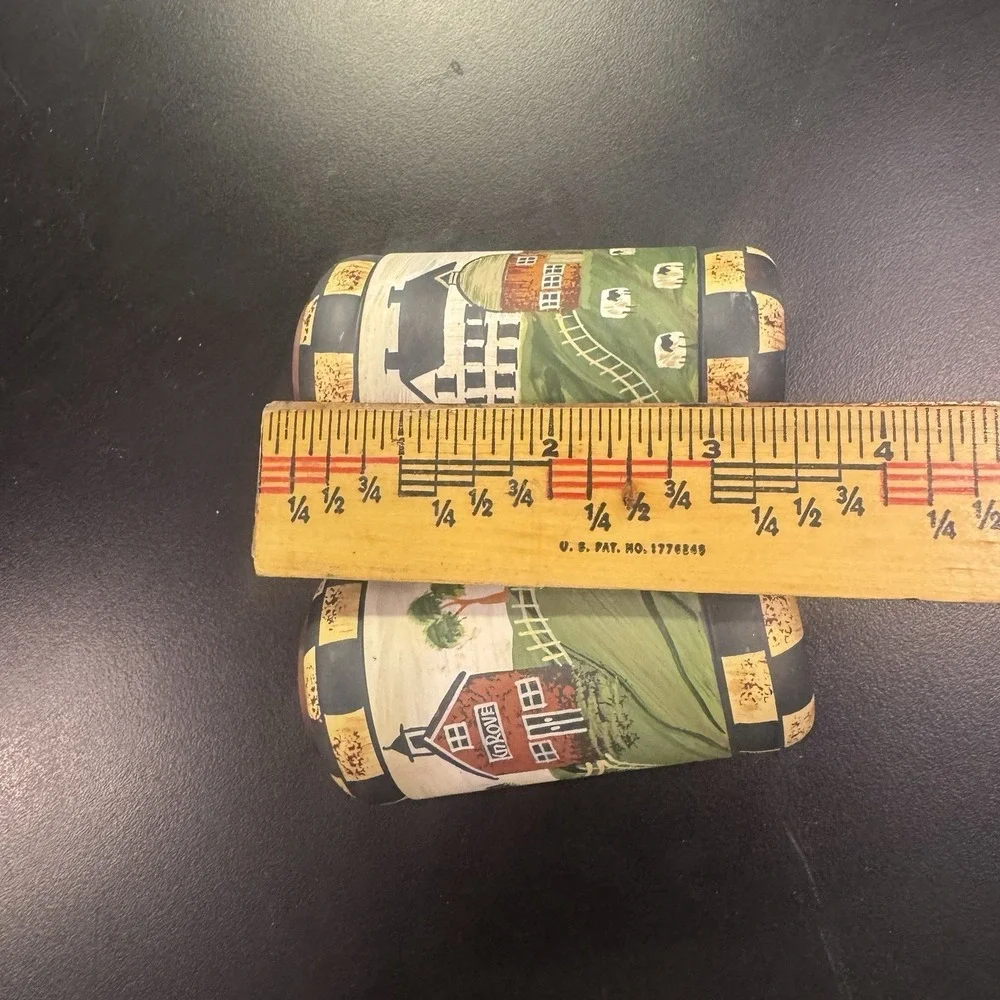 Wooden Salt & Pepper Shakers Set Park Designs Folk Art‎ House Primitive